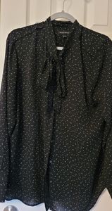 Banana Republic dot tie neck blouse